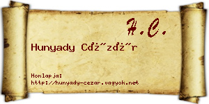 Hunyady Cézár névjegykártya
